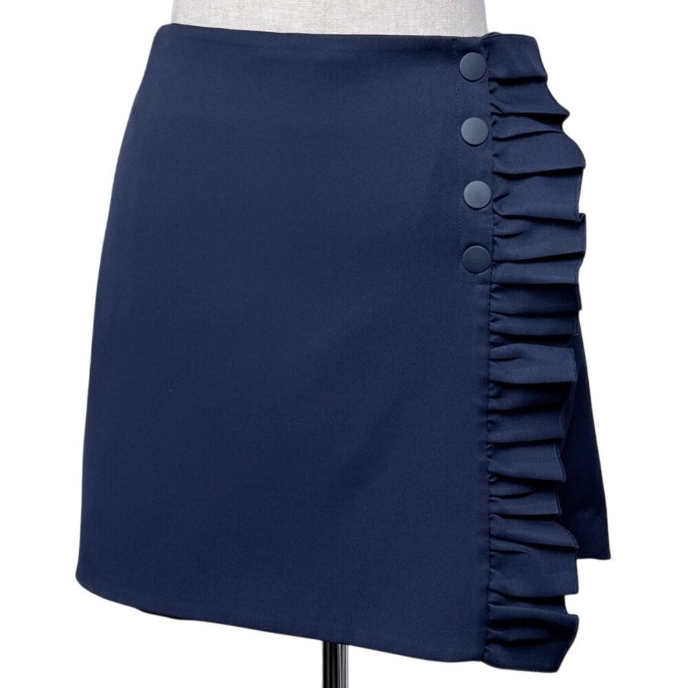 Tory Sport Ruffle Skort Navy Golf Athletic Sleek Technical Shorts Sz L Sporty